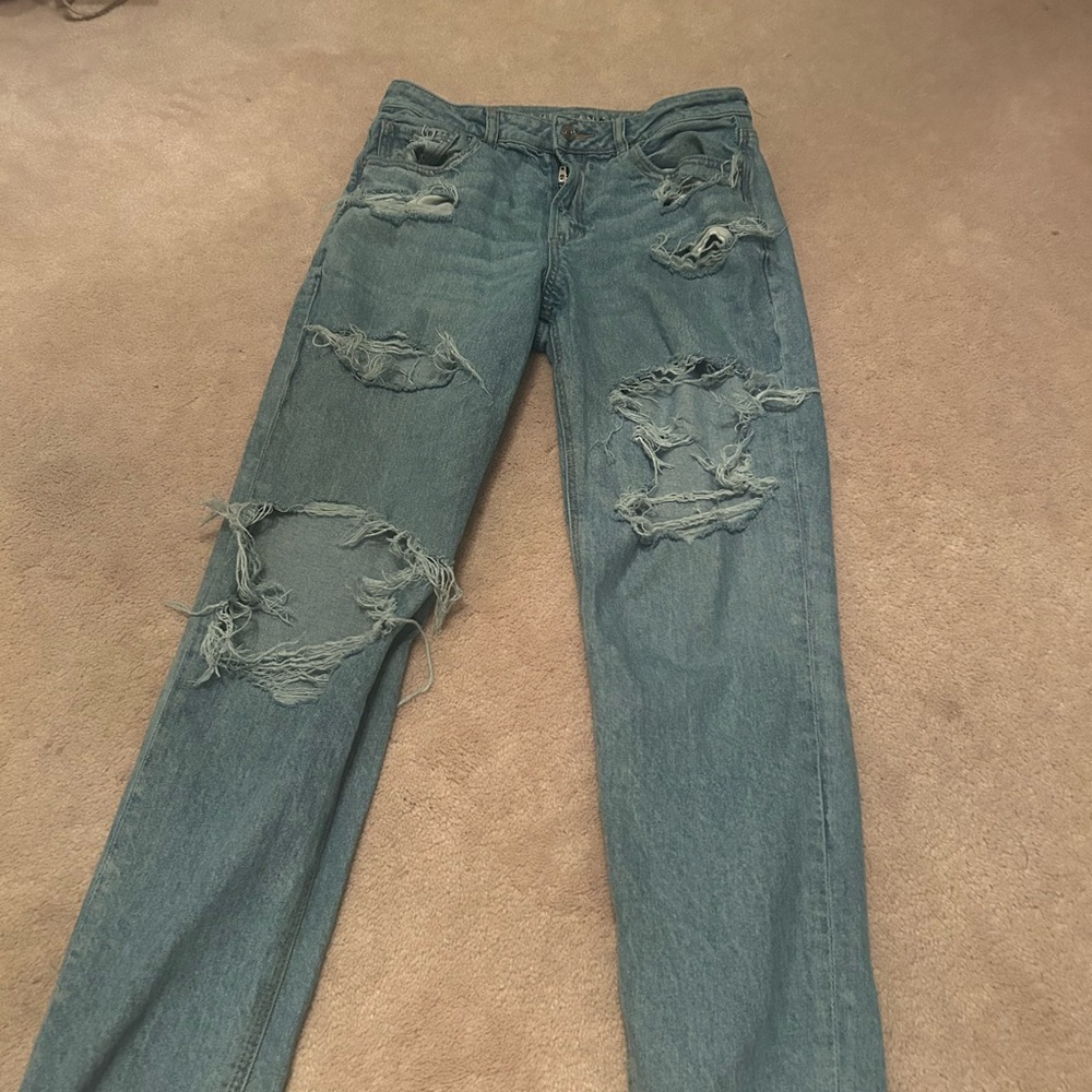 Distressed Blue Jeans